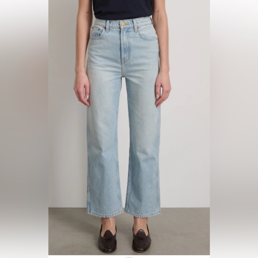 B SIDES Plein Blue Wide Leg Crop Jeans